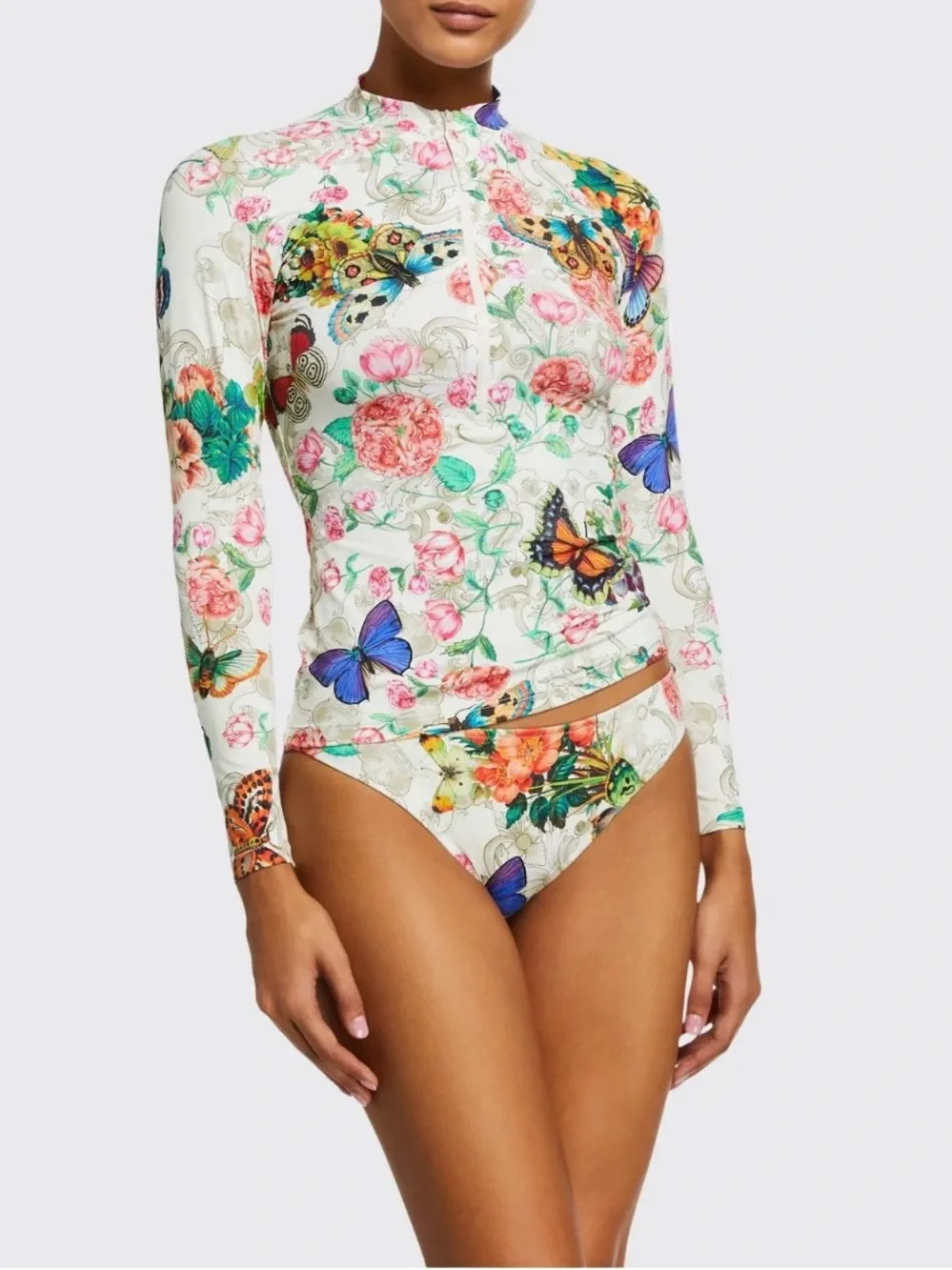 Johnny Was holly printed 1/2 zip surf shift CSW5220-J size XS boho beach - Picture 2 of 7